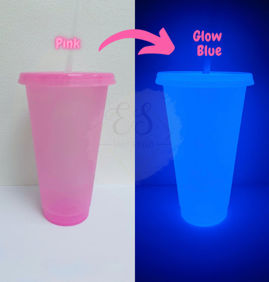 Glow in the Dark Cold Cup Pink to Blue image 0