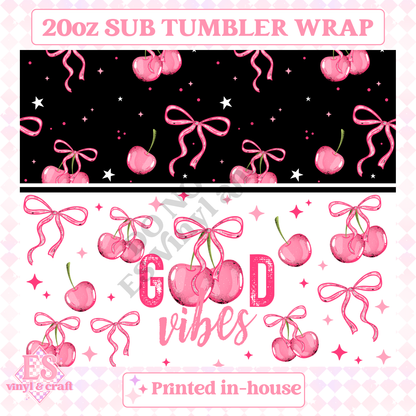 Good Vibes - Full 20oz Tumbler Sublimation Print image 1