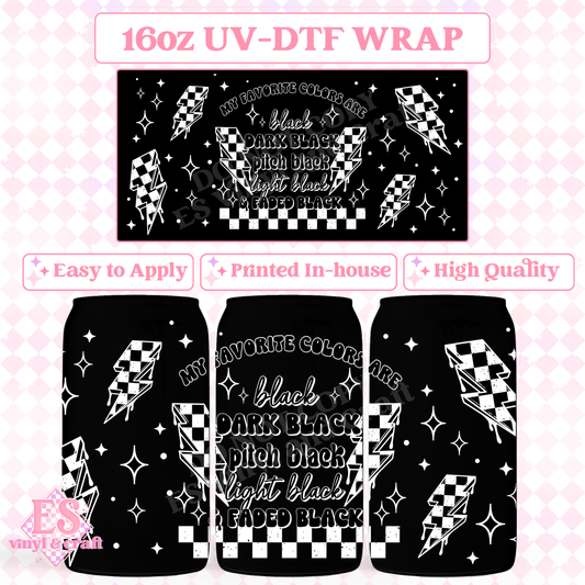 Favourite Colours Are (White Elements) - 16oz Beer Can / Libbey UV-DTF Transfer image 0