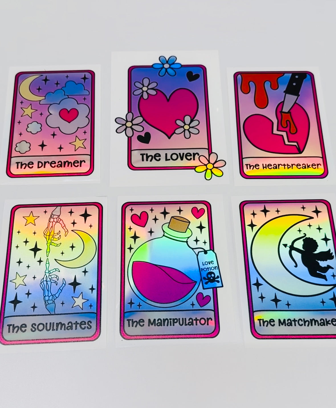 Tarot Card Decals - The Little Egg Studio - Teckwrap Holographic Rainbow Silver image 0