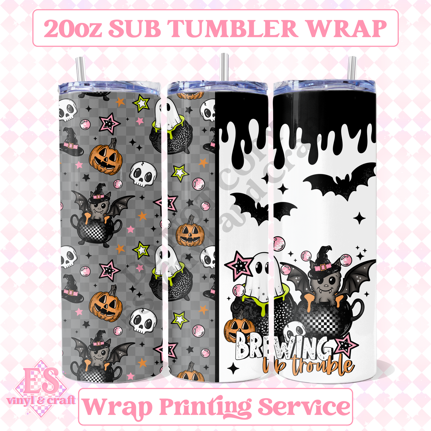 Brewing Up Trouble - Full 20oz Tumbler Sublimation Print image 0