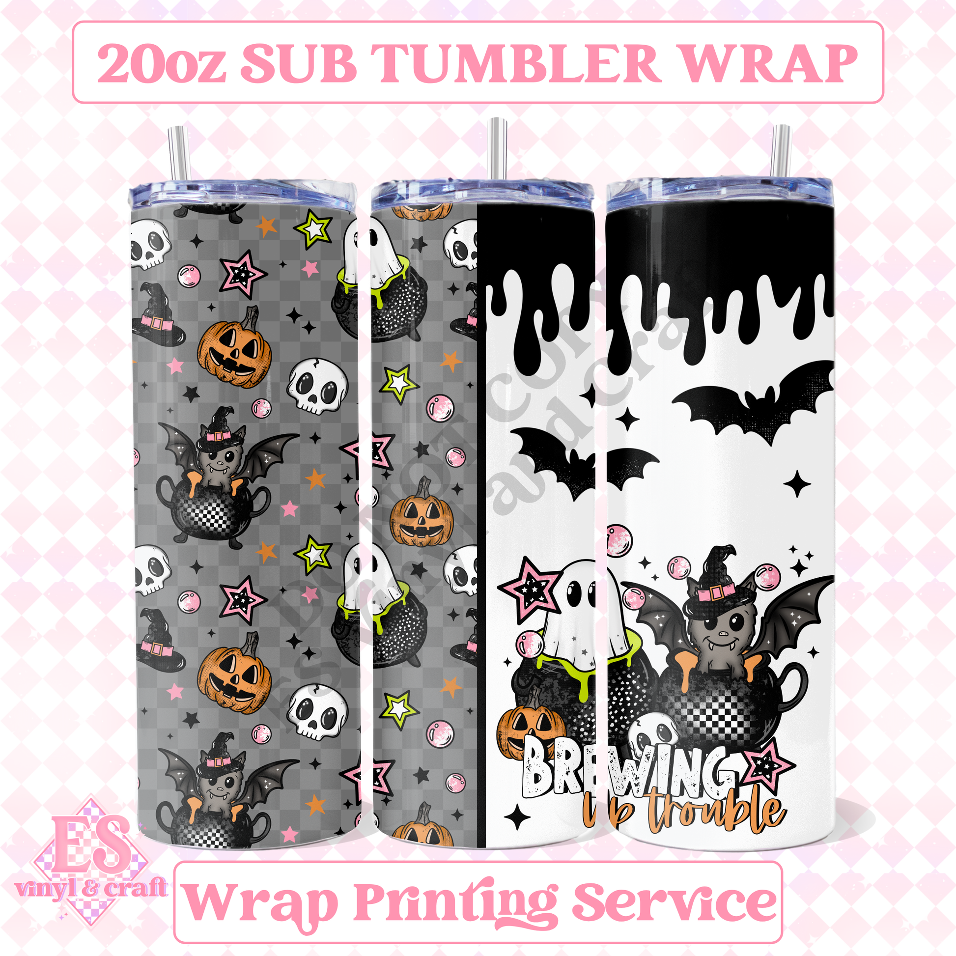 Brewing Up Trouble - Full 20oz Tumbler Sublimation Print image 0