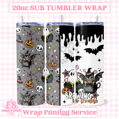Brewing Up Trouble - Full 20oz Tumbler Sublimation Print image 0