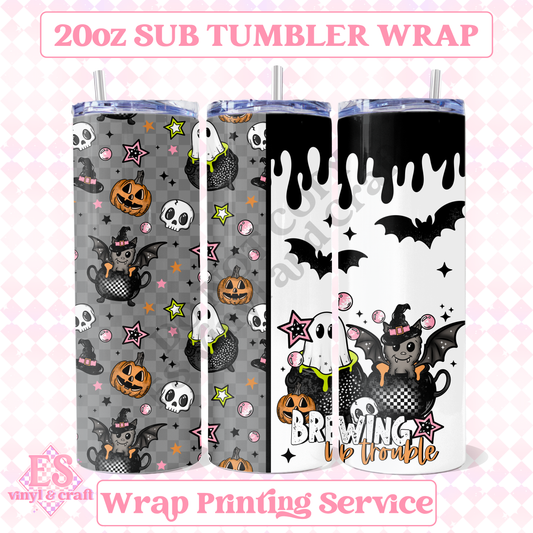 Brewing Up Trouble - Full 20oz Tumbler Sublimation Print image 0