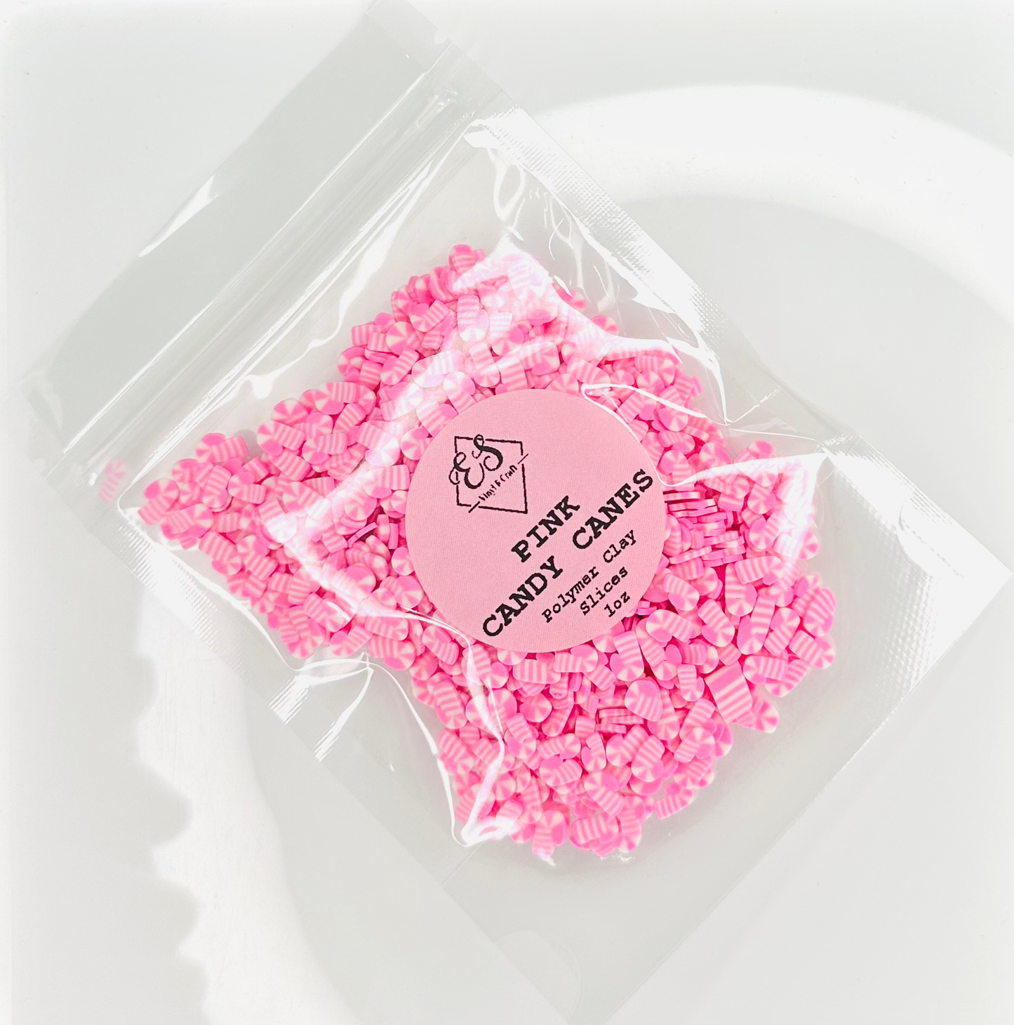 Pink Candy Canes - Polymer Clay Slices image 0
