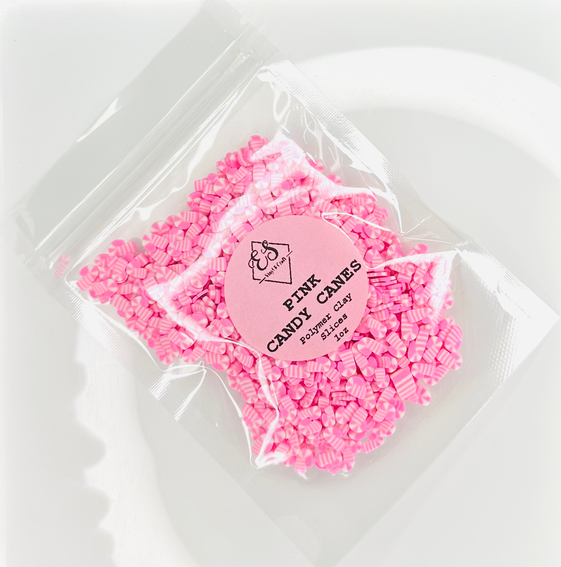 Pink Candy Canes - Polymer Clay Slices image 0