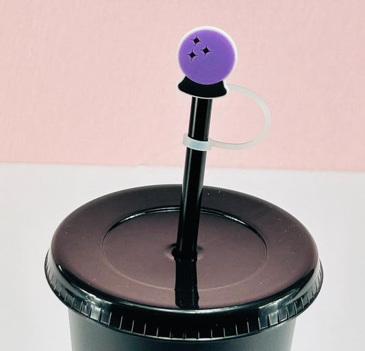 Crystal Ball with Stars - Straw Topper image 0