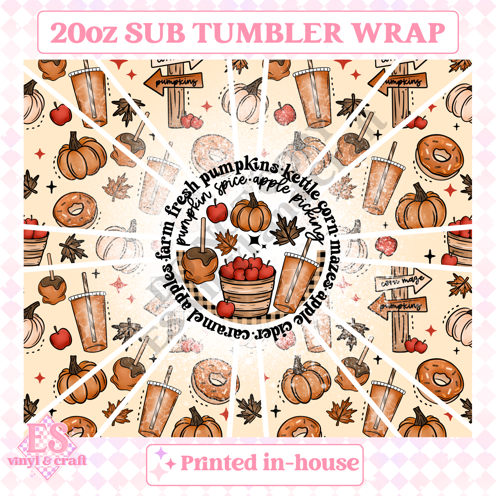 Halloween Circle - Full 20oz Tumbler Sublimation Print image 1